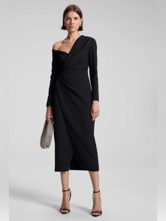 A.L.C. Dresses & Skirts - A.L.C Kylah dress Elegant Black Wrap-Style Long Sleeve Dress